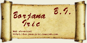 Borjana Irić vizit kartica